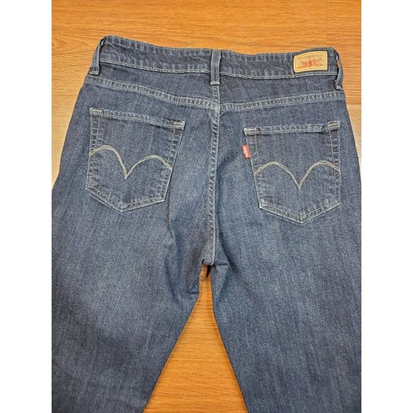 Levis Mid Rise Skinny Denim Jeans Womens Size 10M X 30" Dark Wash Stretch Blue - Picture 7 of 7